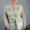 BL^NK EMMAN WRAP TOP SAGE
