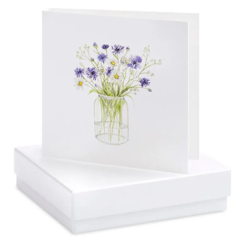 CORNFLOWER CARD STUD EARRINGS