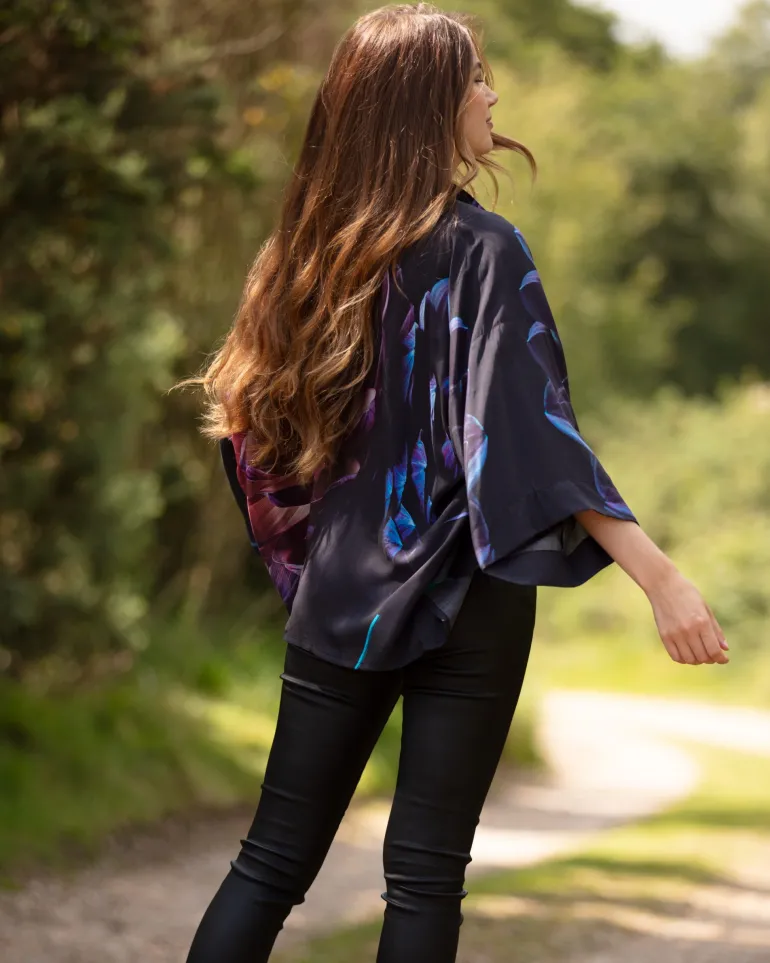 Deep As Dahlias Short Kimono