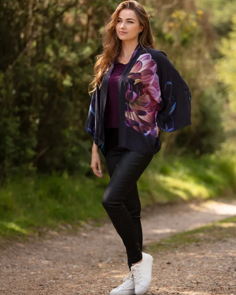 Deep As Dahlias Short Kimono