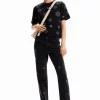 Desigual Appliquéd Jeans Black