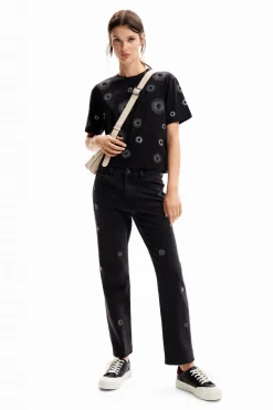 Desigual Appliquéd Jeans Black