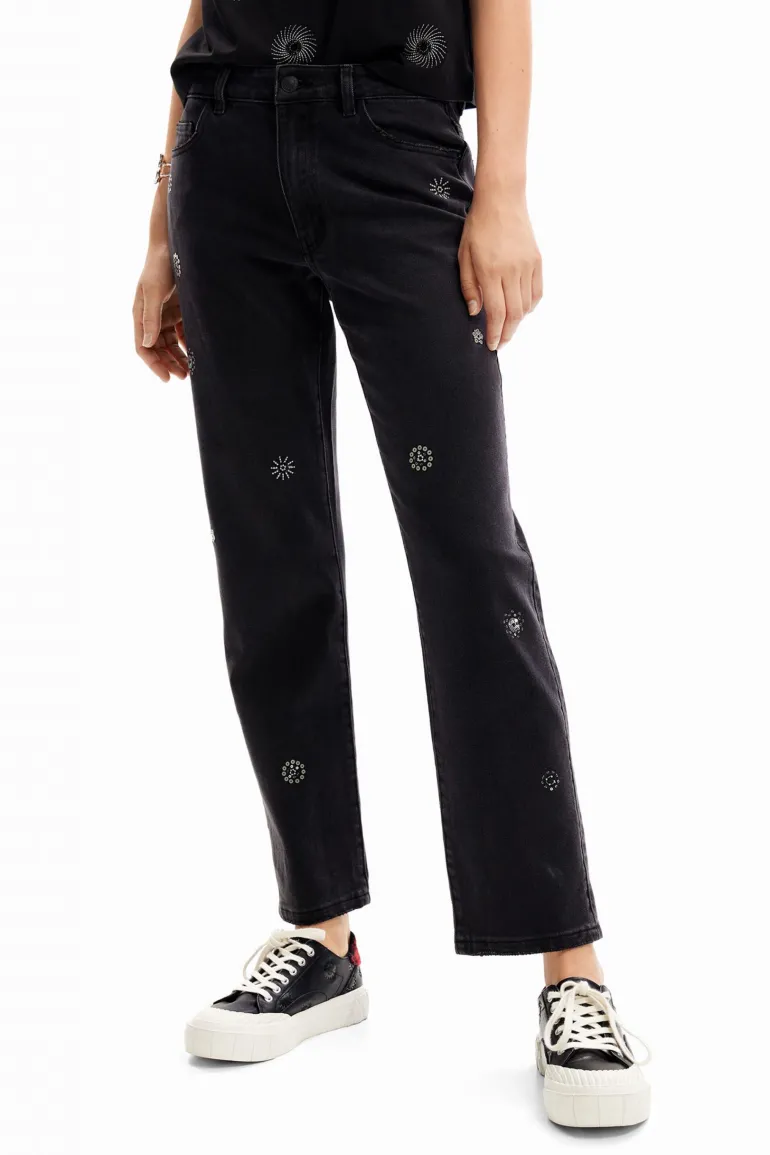 Desigual Appliquéd Jeans Black