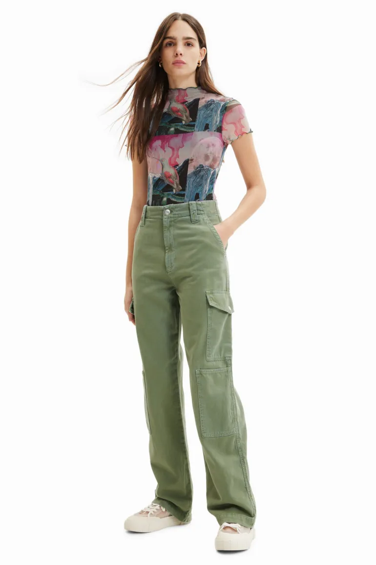 Desigual Cargo Trousers Bottle Green