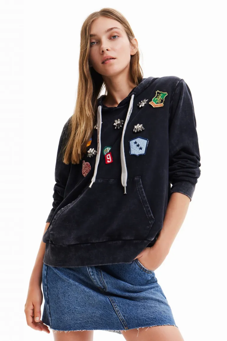 Desigual College Patch Hoodie