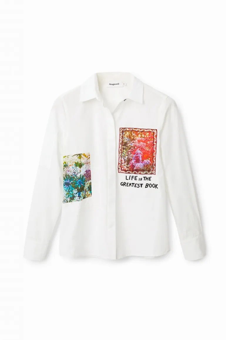 Desigual Embroidered Patch Shirt White