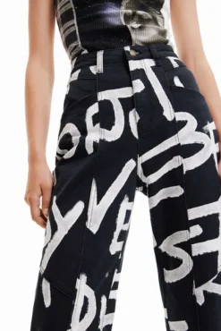 Desigual Manifesto Trousers Black