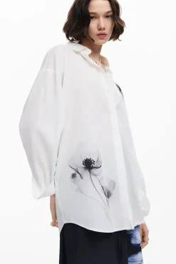 Desigual Osaka Poppy Shirt White