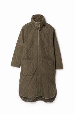Desigual Padded Odense Long Jacket Khaki