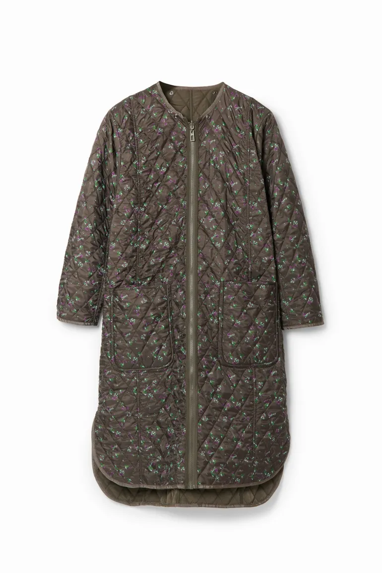 Desigual Padded Odense Long Jacket Khaki