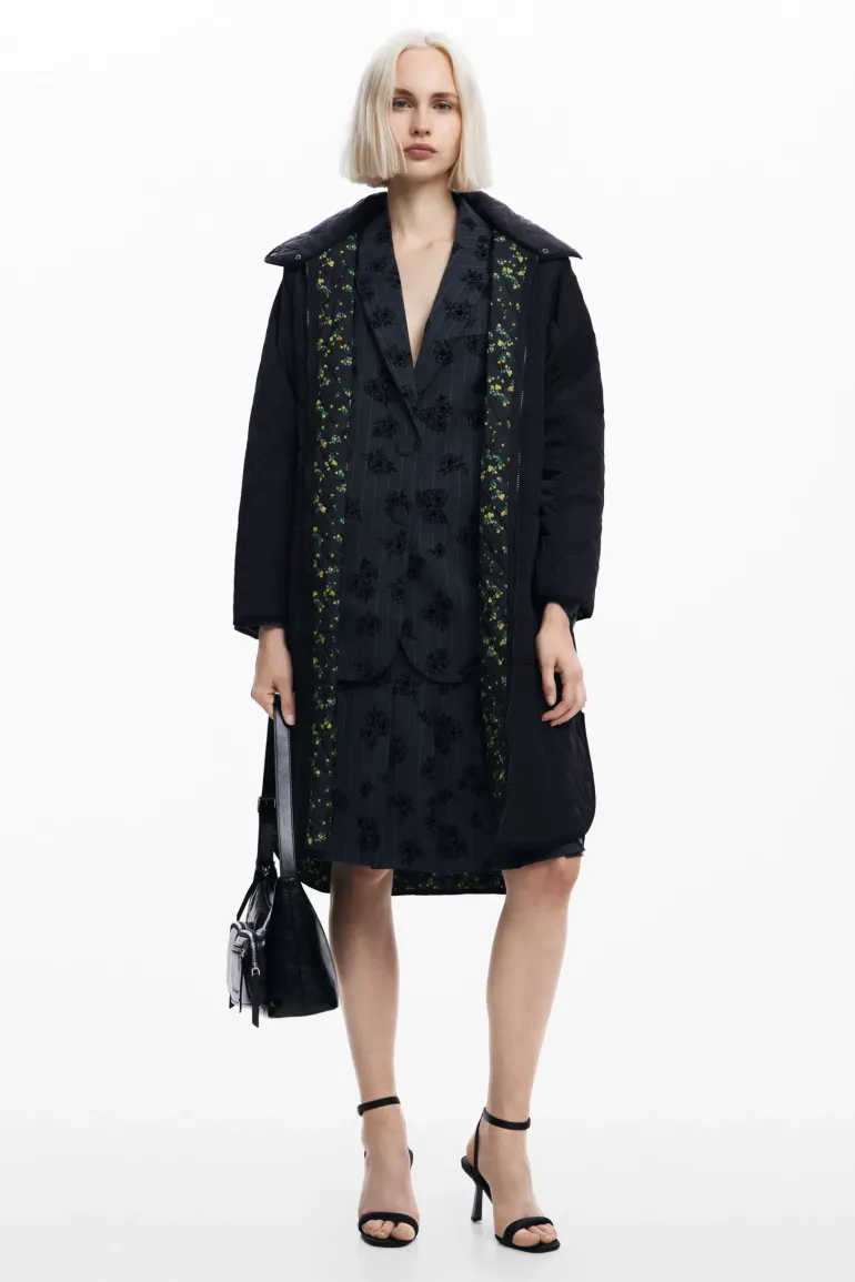 Desigual Padded Odense Long Jacket Black