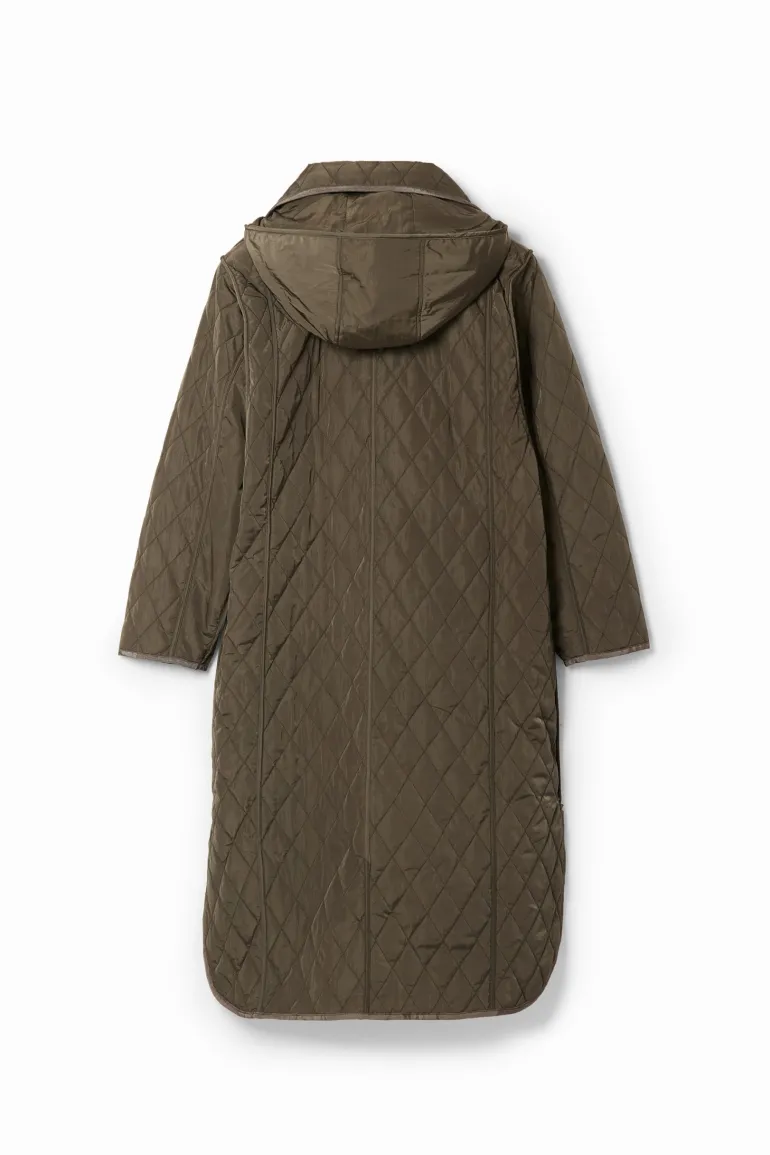 Desigual Padded Odense Long Jacket Khaki