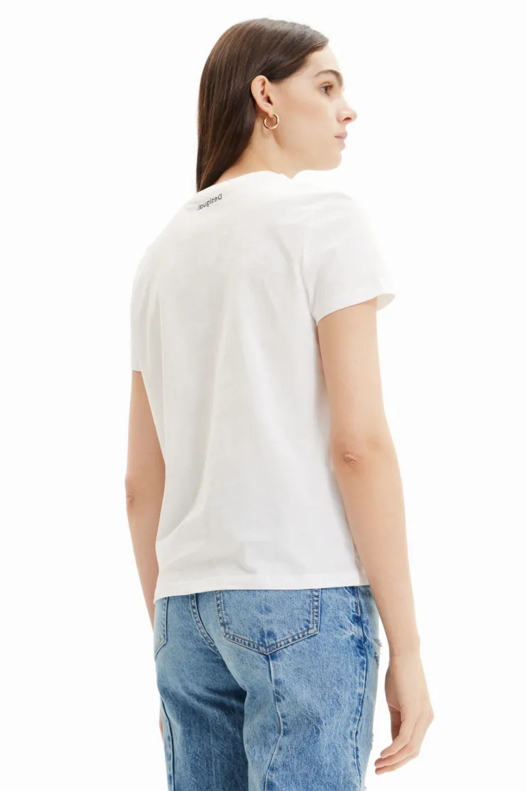 Desigual Peace Logo T-Shirt White