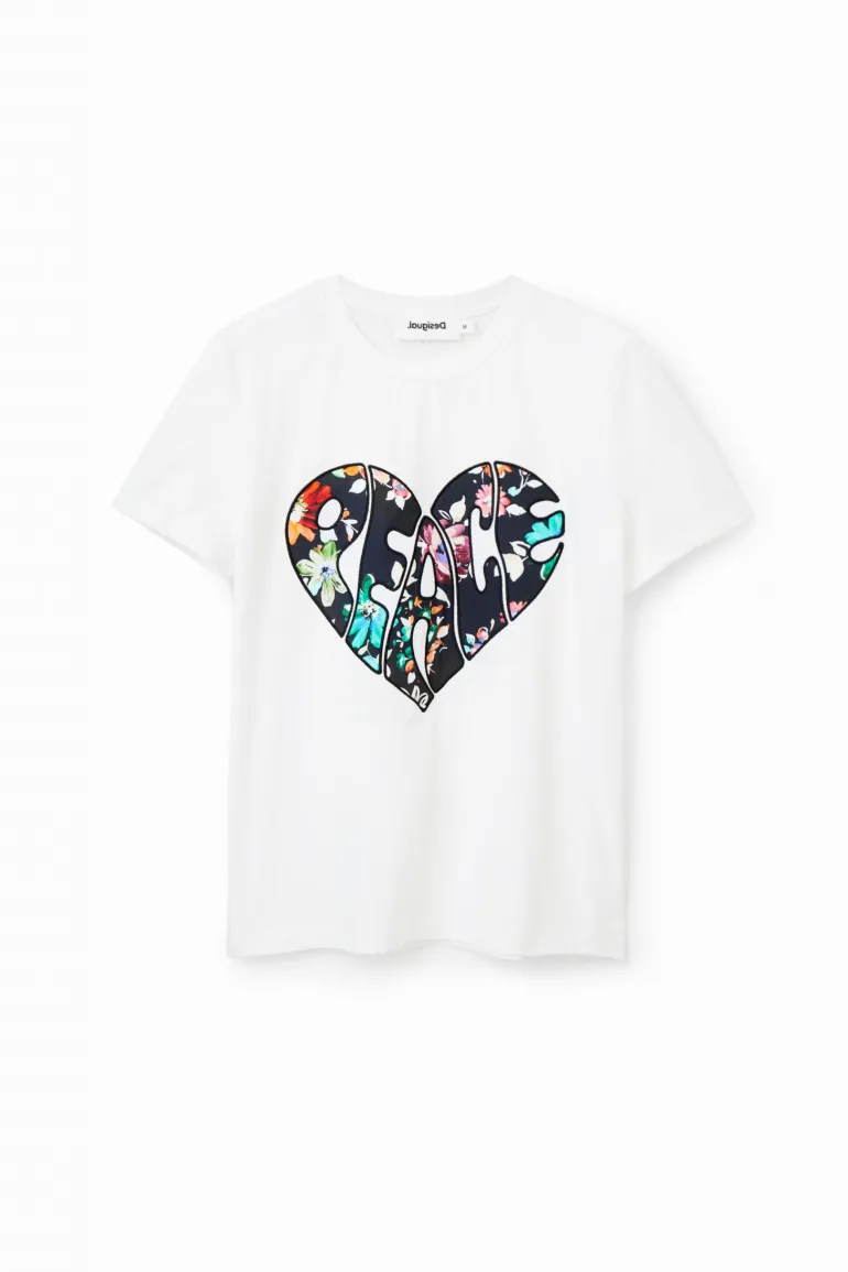 Desigual Peace Logo T-Shirt White
