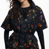 Desigual Poncho Artistic Flower