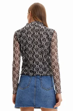 Desigual Retro Print Tulle Tee