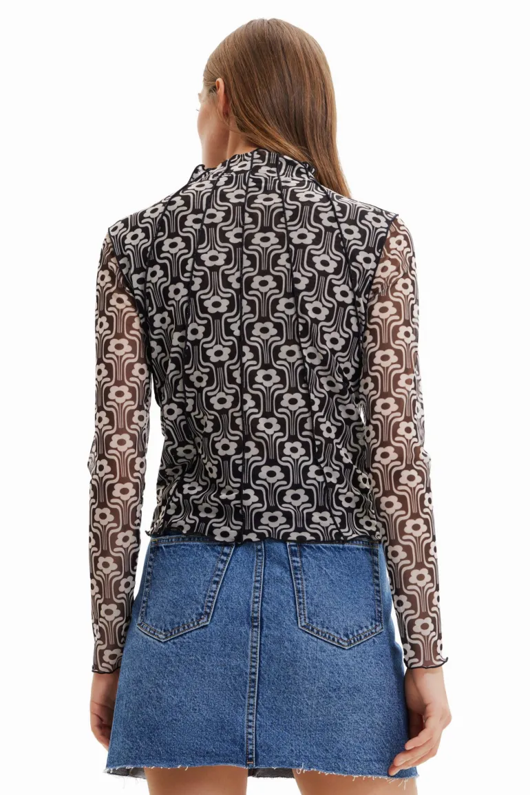 Desigual Retro Print Tulle Tee