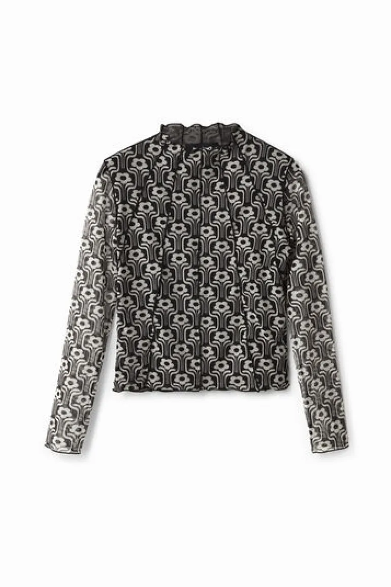 Desigual Retro Print Tulle Tee