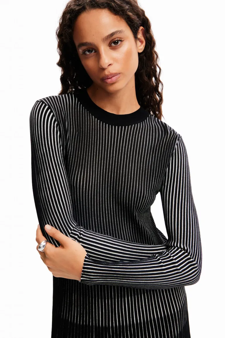 Desigual Short Ribbed Dress Black