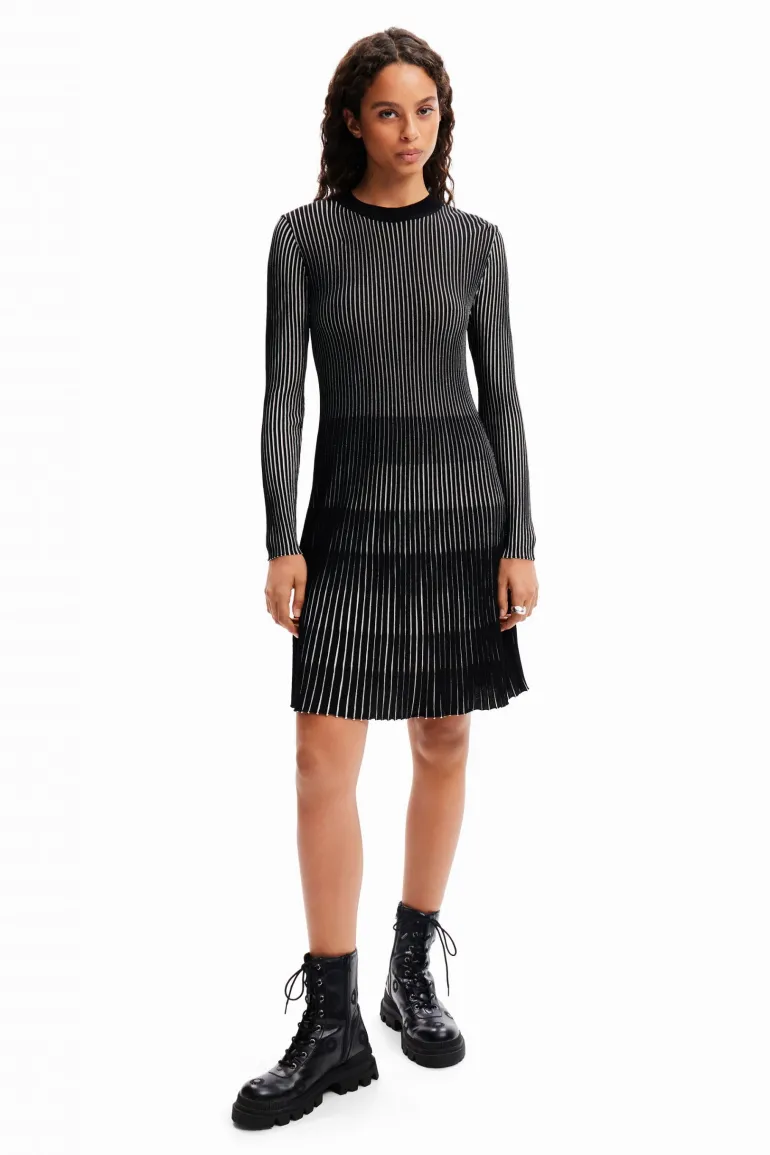 Desigual Short Ribbed Dress Black