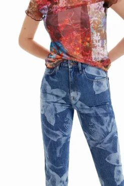 Desigual Straight Floral Jeans