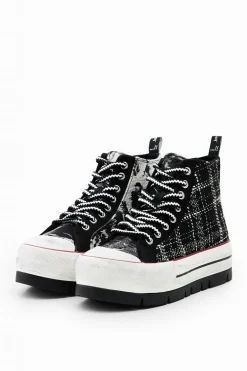 Desigual Tartan Platform Trainers