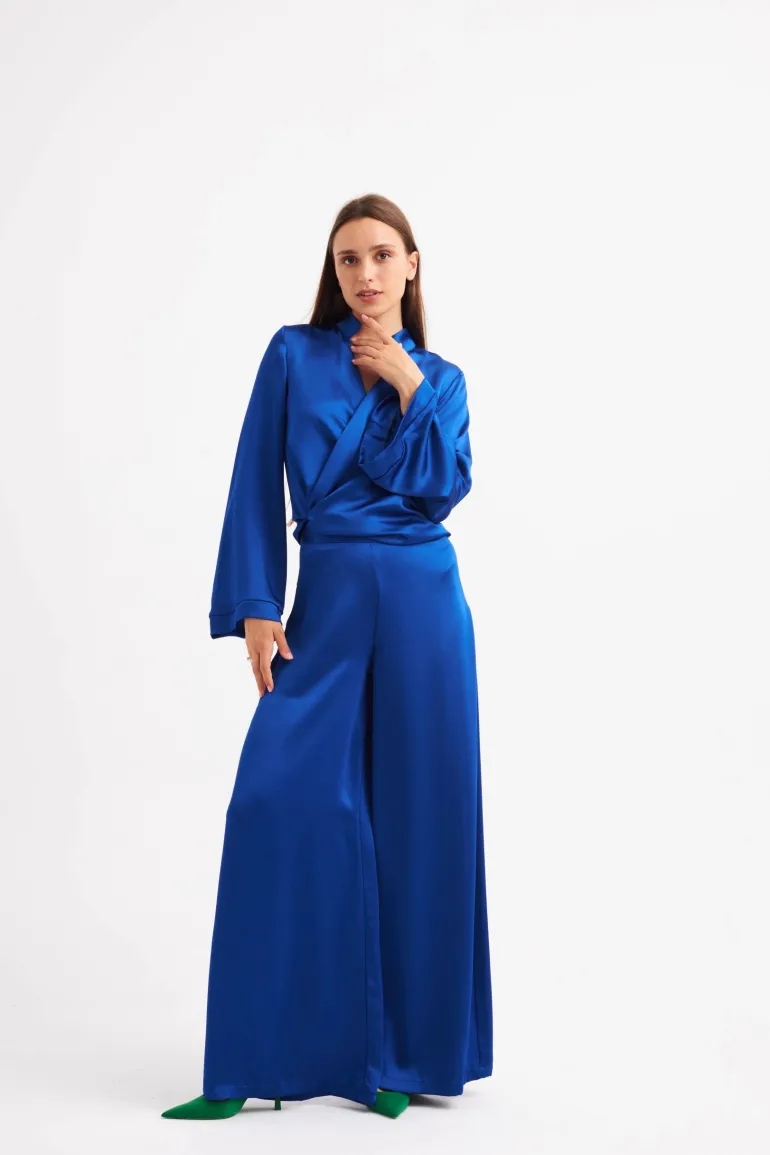 Elif Köse Palazzos Electric Blue