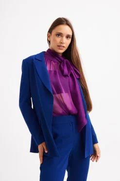 Elif Köse Sheer Blouse Magenta