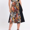 Elif Köse Sleeveless Print Panel Dress Black