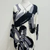 ELSEWHERE BRUSH STROKE PRINT JERSEY TUNIC
