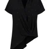 ELSEWHERE LISA ASYMMETRIC TOP BLACK