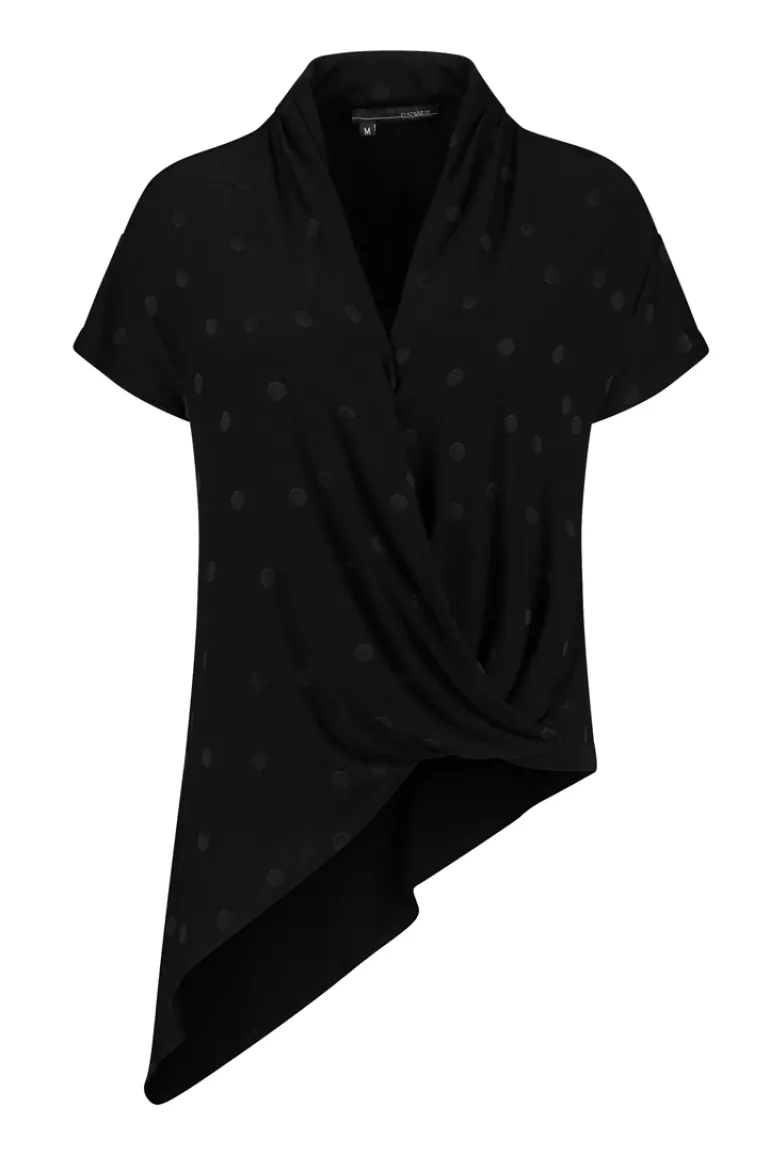 ELSEWHERE LISA ASYMMETRIC TOP BLACK