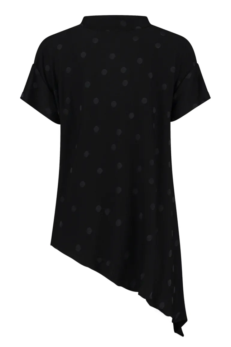ELSEWHERE LISA ASYMMETRIC TOP BLACK