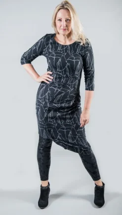 Elsewhere Scribble Asymmetric Dress