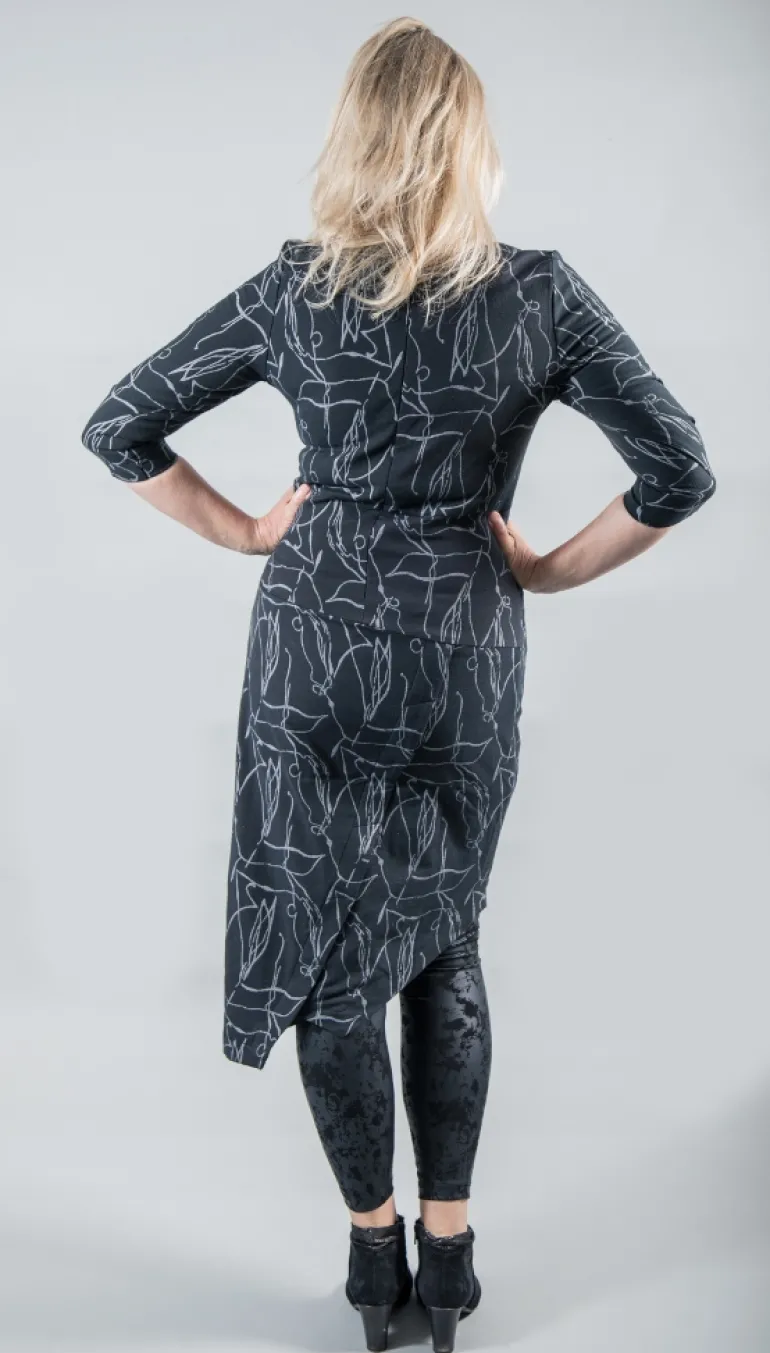 Elsewhere Scribble Asymmetric Dress