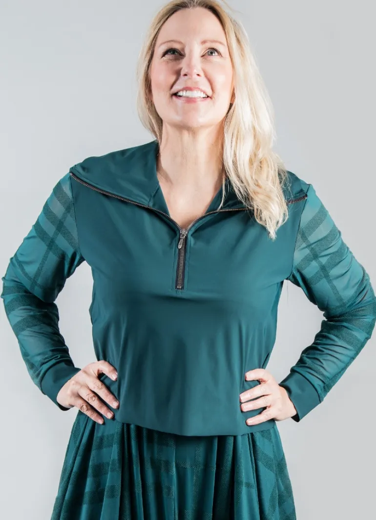 ELSEWHERE TECH TOP MESH SLEEVES PETROL