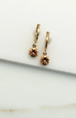 Envy Peach Crystal Dropper Earrings