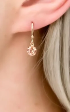 Envy Peach Crystal Dropper Earrings