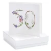 FLORAL 50 BIRTHDAY OCCASION CARD EARRINGS