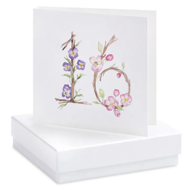 FLORAL 16 BIRTHDAY OCCASION CARD EARRINGS
