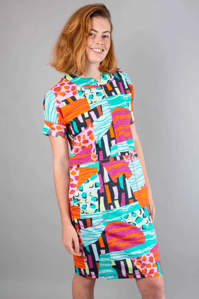 Foil Notch It Up Dress Patchwork