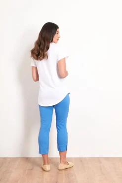 Foil Riveting 7/8 Taper Pants Azure