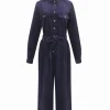 Frnch Alya Cord Jumpsuit Marine Blue