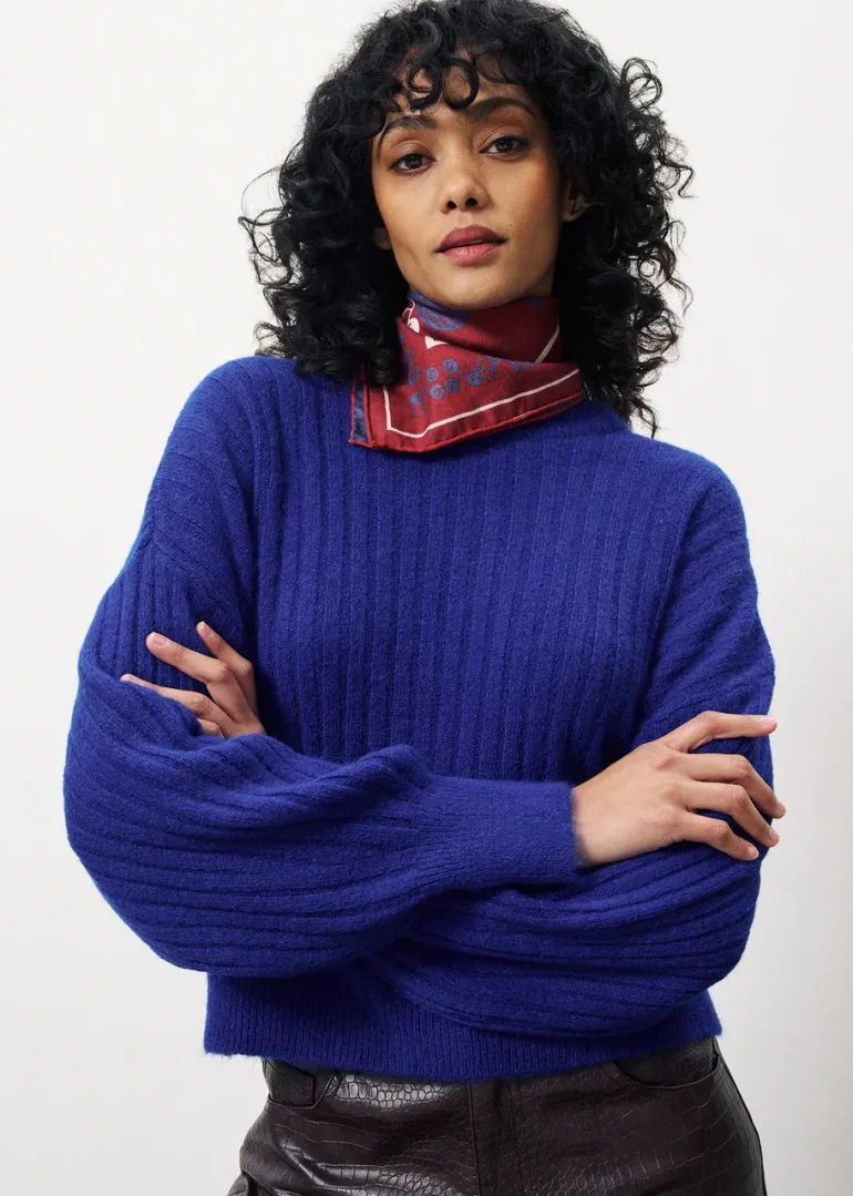 Frnch Ribbed Sweater Electric Blue