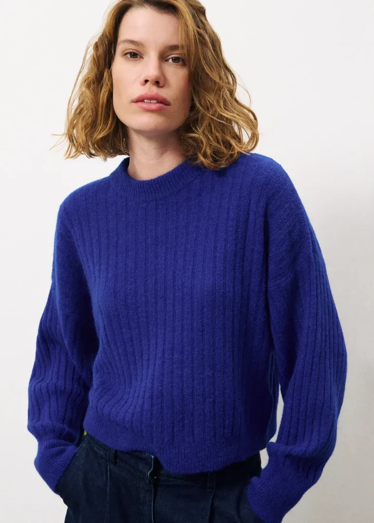 Frnch Ribbed Sweater Electric Blue