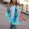 From My Mother's Garden Aqua Neon Bamboo Scarf