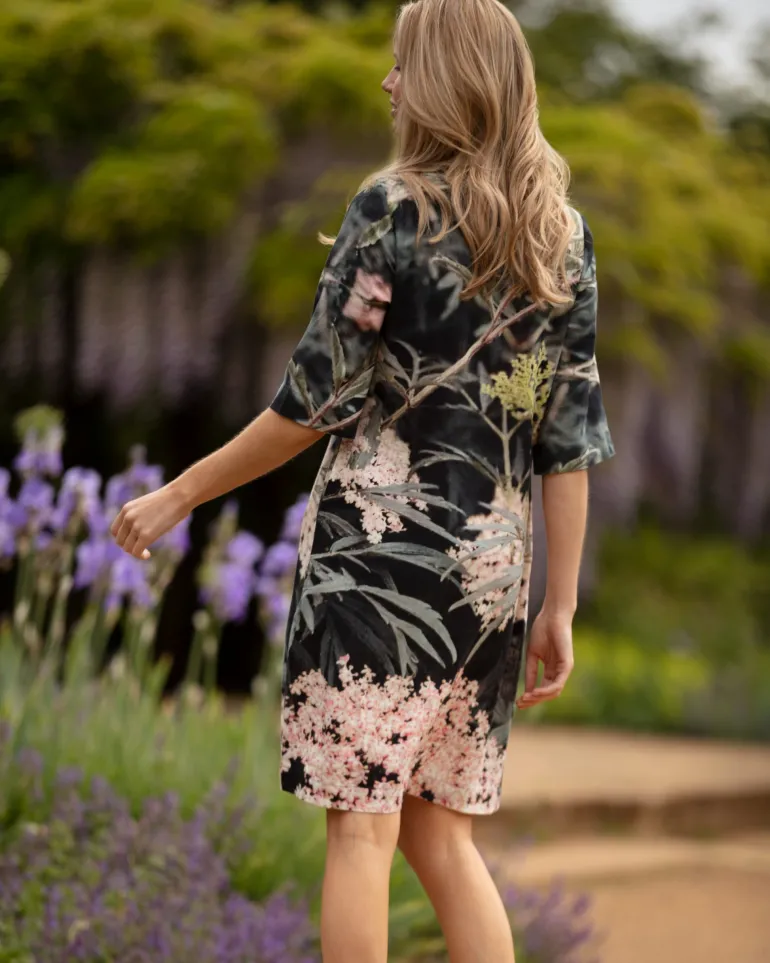 From My Mother's Garden Black Lace Linen Dress