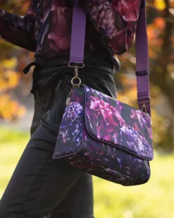 From My Mother's Garden Canvas Messenger Handbag Jewel Hydrangea