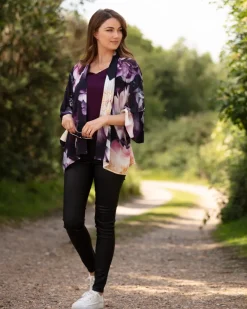 From My Mother's Garden Dreamy Peonies Short Kimono