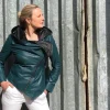 FROM MY MOTHER'S GARDEN HOODED LEATHER JACKET TEAL